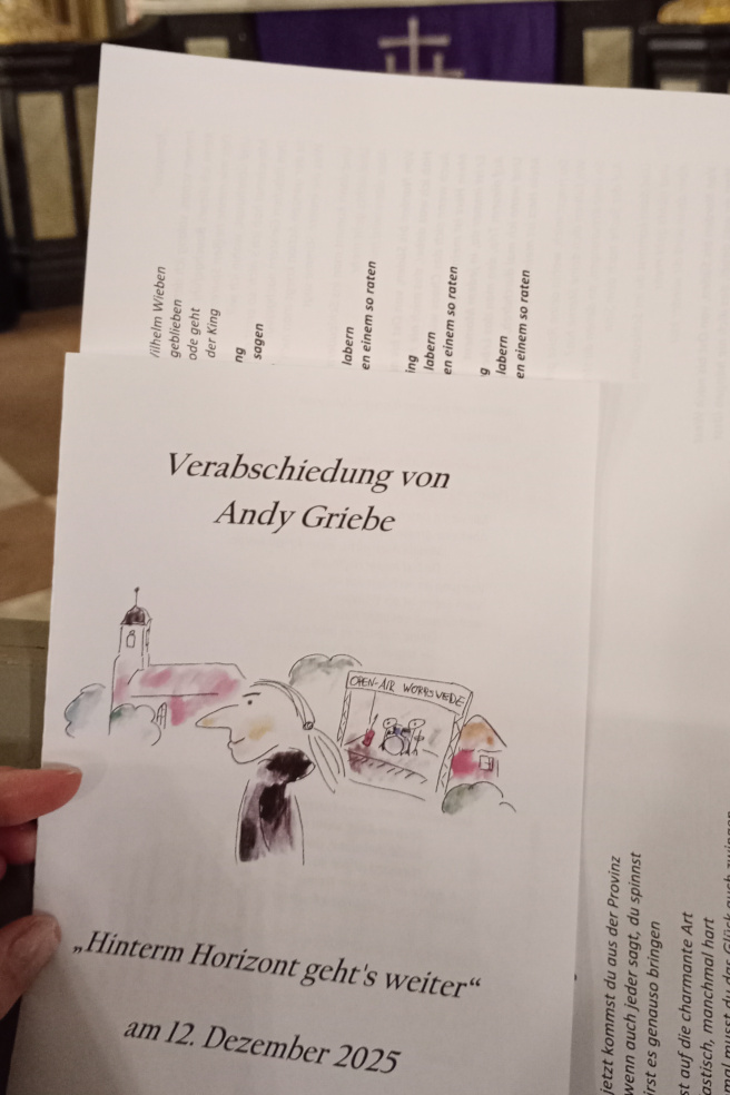 Das Liedblatt mit dem Bild im Udo-Lindenberg-Stil