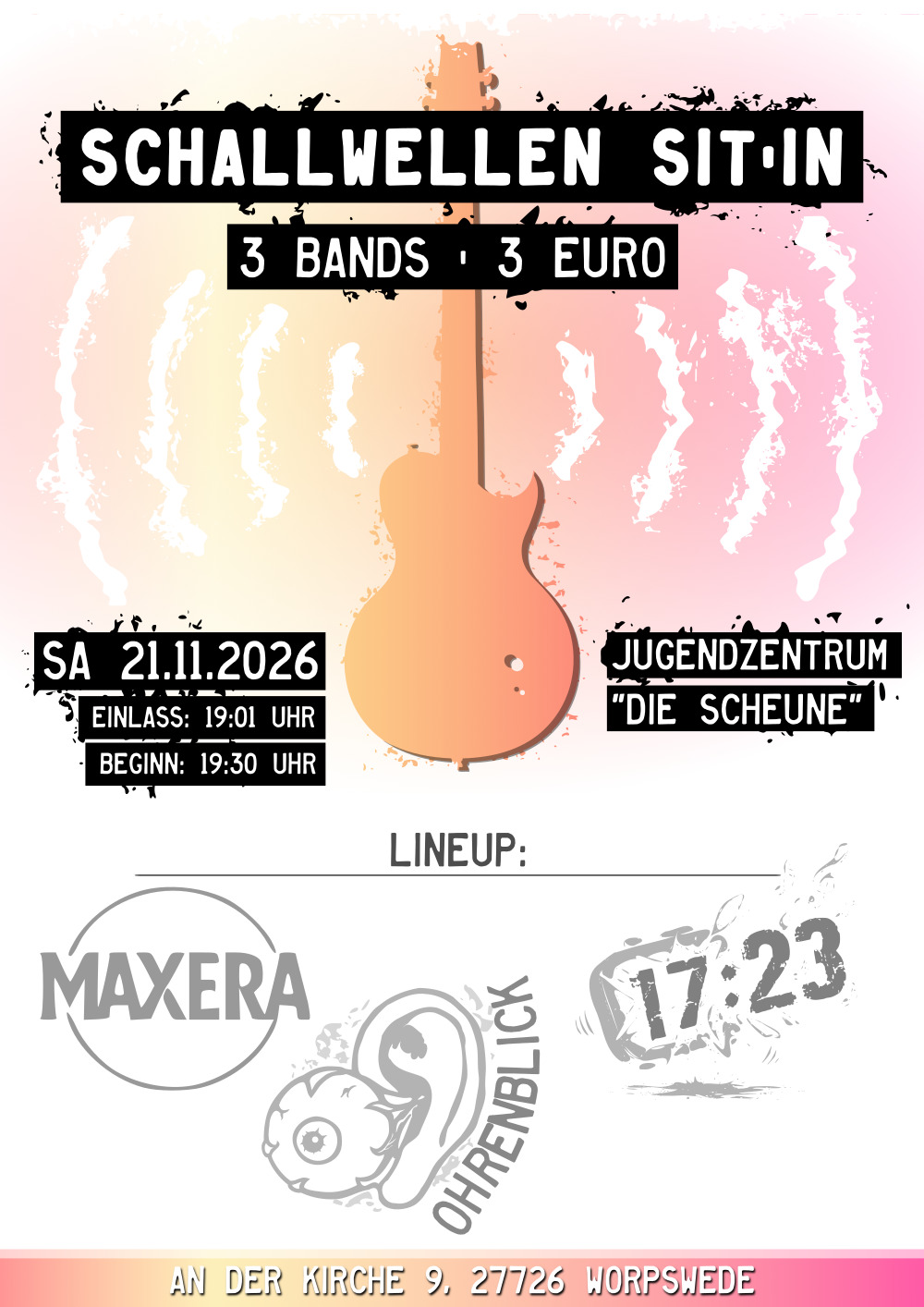 Poster zur Veranstaltung 'Schallwellen Sit-In'